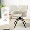Leather Dining Chairs Upholstered Dining Chair with High Back Armrest Modern Dining Chairs Swivel Chairs for Living Room, 3