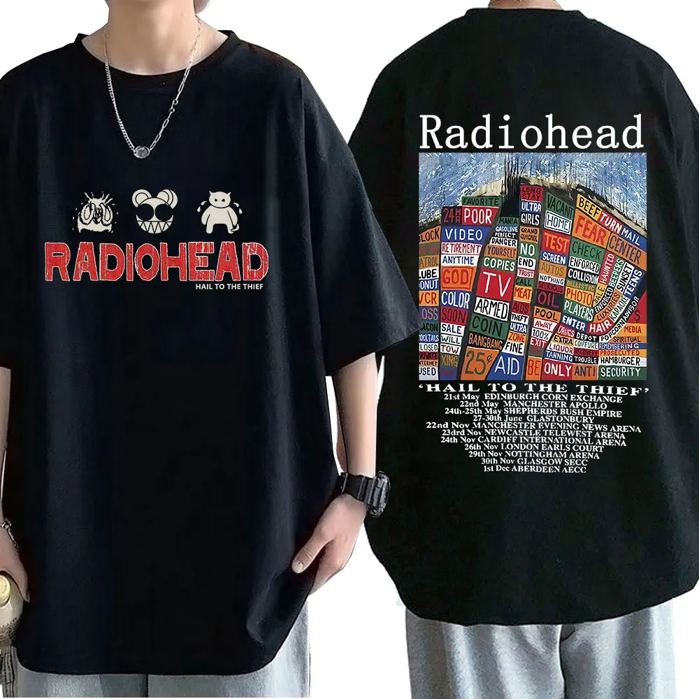 Vintage Rock Band Radiohead T Shirt Men 100% Cotton T-shirts