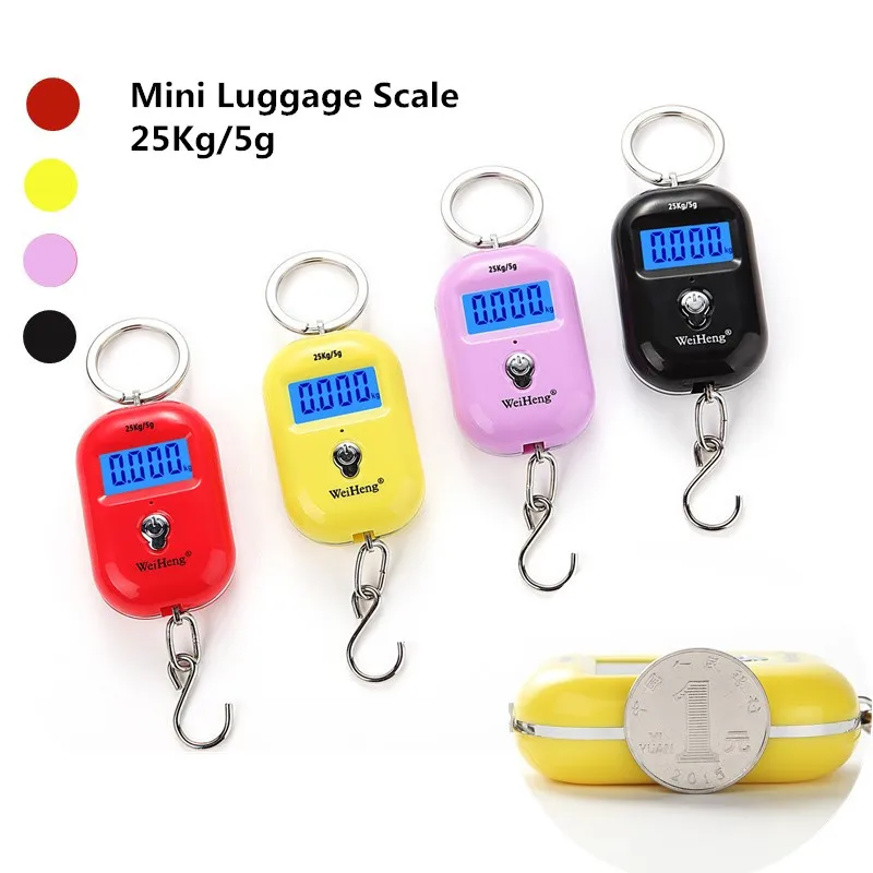 Bilancia A Molla Tascabile 25 Kg Per Bagagli E Pesca – Scala In Alluminio Con Gancio, Lettura In Kg E Lbs, 240 Mm - 2