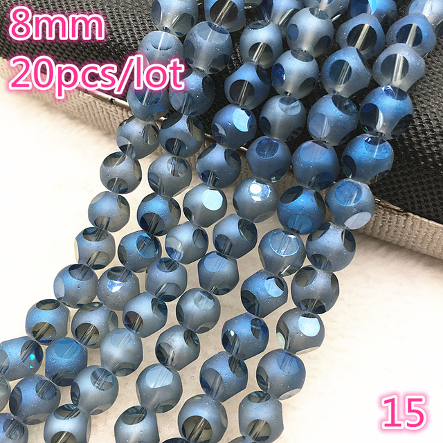 20pcs 8mm Austria Crystal Earrings Choker Bead Glass Bead Spacer Bead For Jewelry Making Necklace