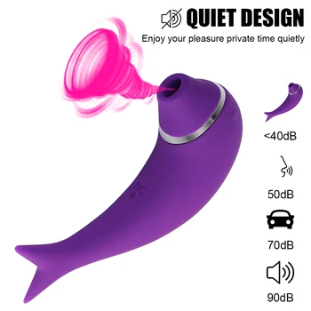 17cm Sexy Fish Sucking Vibrators For Women Clitoris Nipple Sucker Vaginal Anal Plug Female Masturbator Blowjob Sex Toys Erotic 3