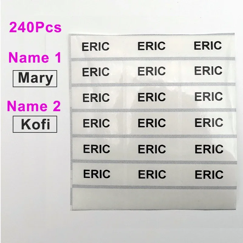 Custom Waterproof Transparent Name Stickers - Set of 120 Personalized Labels for Office, School, and Scrapbook Use