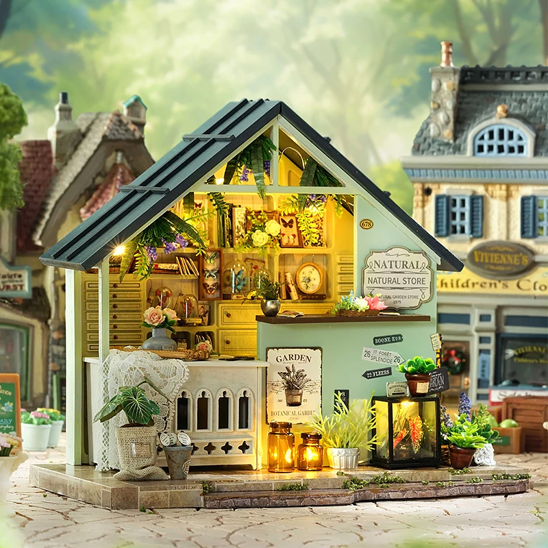Dollhouse Kit Handmade Wooden Dolls House Luna Magic House Miniature Dollho DIY Wooden Miniature Building Kit Doll Houses with Furniture Japanese  Cuisine Casa Dollhouse Handmade Toys for Girls Xmas Gifts - AliExpress