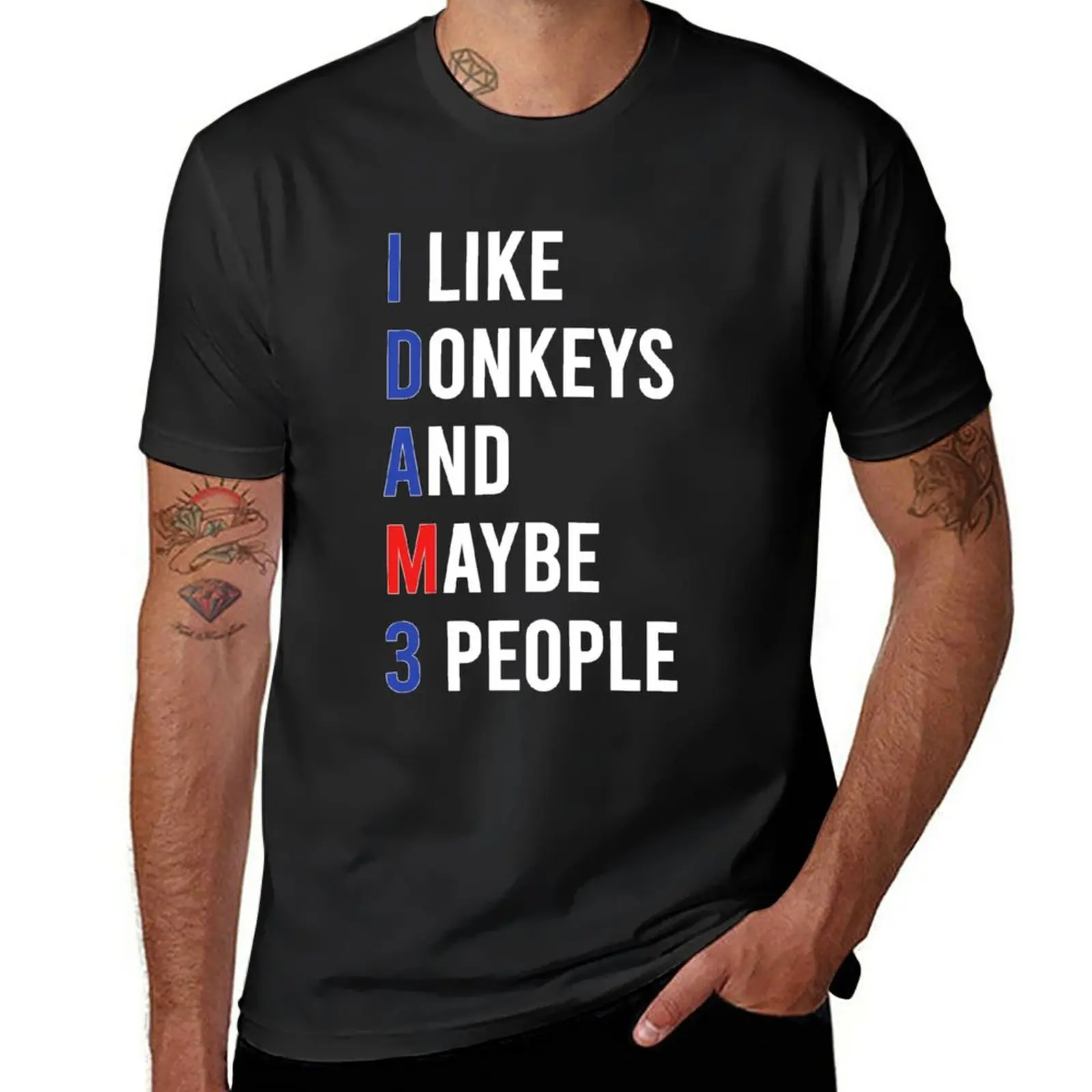 

I Like Donkeys & Maybe 3 People Donkey Lover Funny Donkey, Donkeys Squad gifts T-Shirt Blouse tees boys whites Men's t-shirts