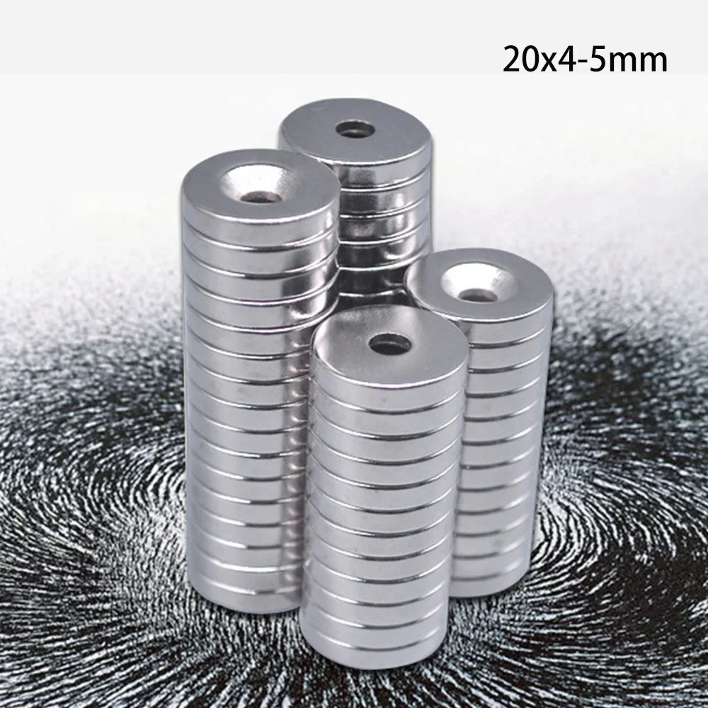 5~50PCS 20x4-5 mm Powerful Magnets 20*4 mm Hole 5mm Small Permanent Round Countersunk Neodymium Magnetic Magnet 20x4-5mm 20*4-5 round magnets neodymium magnets