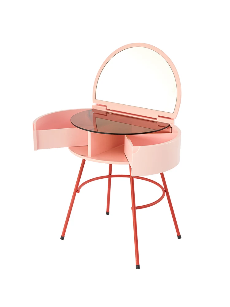 

Girl Heart Bedroom Small Apartment Small Mini Multi-Function Flip Dressing Table Makeup Table Nordic