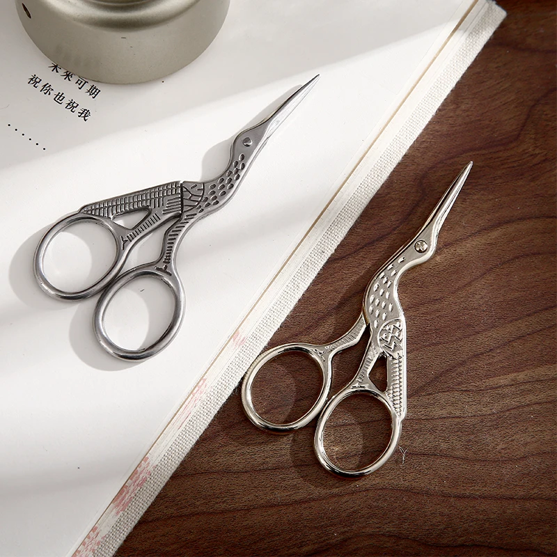 Scissors stainless steel sewing art suitable for daily cutting embroidery craft works soft handle portable stationery