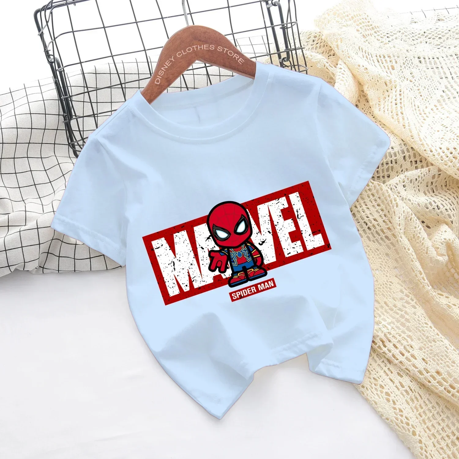 Funny Marvel Spider-Man Teen T-shirt Kid Boy Girl Casual Fashion Cotton Children Clothing 2024 Summer Cool Baby Tee Tops T-shirt 4