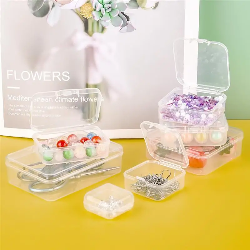 10pcs Plastic Box Rectangular Box Translucent Box Packing Box Storage Box Dustproof Solid Strong Jewelry Storage Case Container Image 14