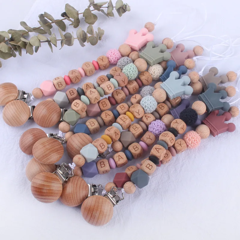 Baby Pacifier Clip Personalized Name Teethers Toys Dummy Nipples Holder Clip Chain Babies Accessories Newborn Gifts
