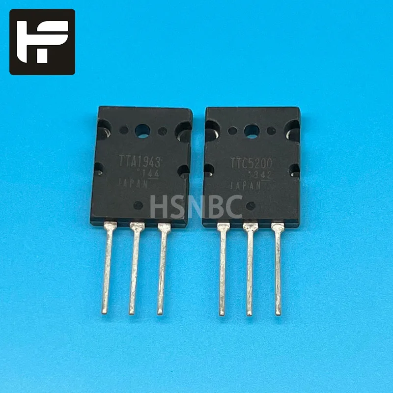 

5Pairs(10Pcs)/Lot TTA1943 A1943 + TTC5200 C5200 TO-3PL 15A 230V 150W NPN+PNP Power Amplifier Transistor New Original