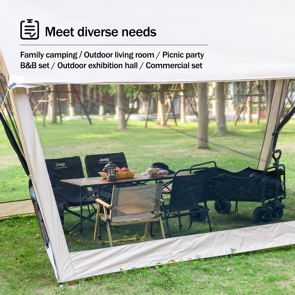 210D Outdoor 6-10p family camping anti-mosquito large canopy 4