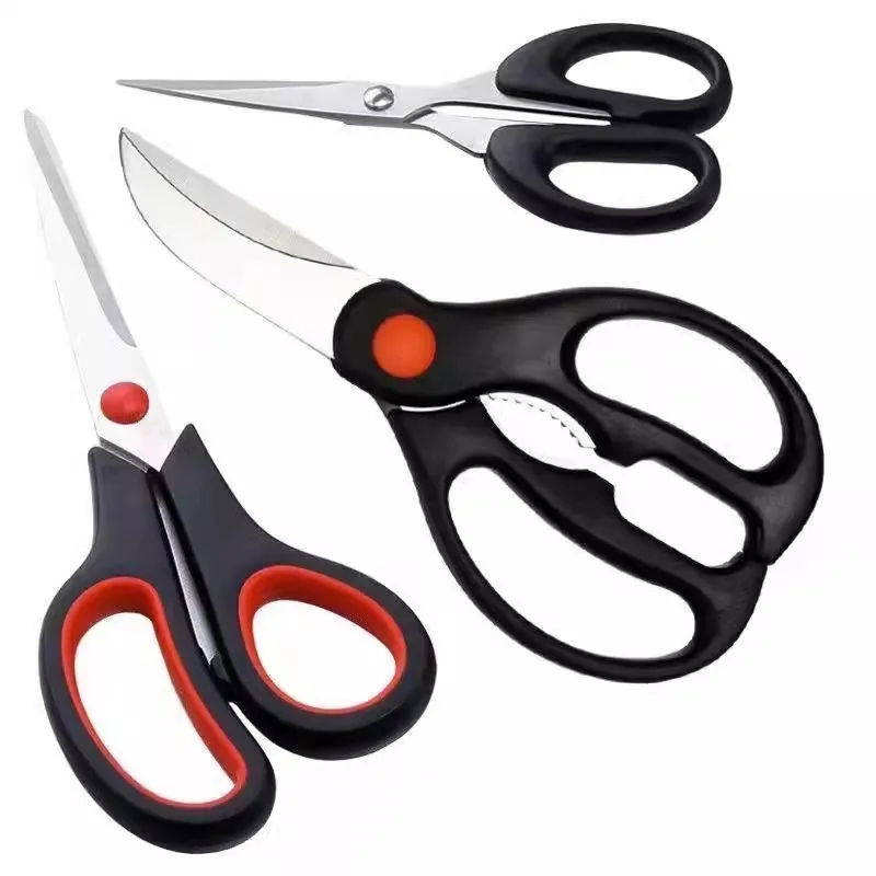Stainless steel kitchen scissors Multi-functional strong chicken bone scissors can hold walnut hand scissors 3 sets