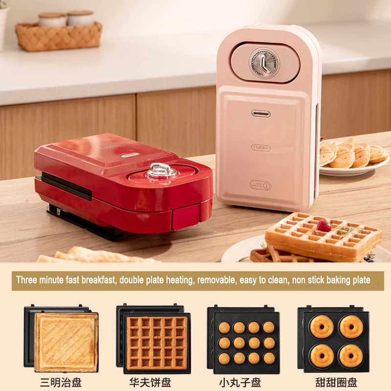 Multi-functionBreakfast machine Kitchen Taiyaki Double Fish Shaped Hot Dessert Waffle Cake Maker Pan Japanese Pancake Double Pan