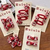 New Red Sweet Cloth Embroidered Strawberry Bow Kids Hairpins Korean Versatile Girl Headwear Hair Rope Kids Headwear Accessories 4