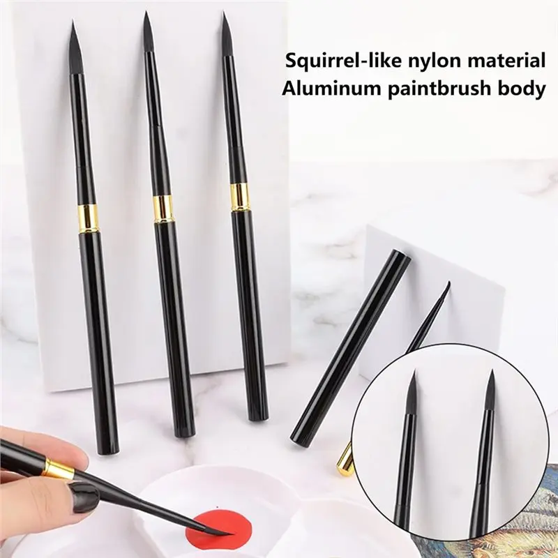 SUTOUG Set di pennelli da pittura, 2 confezioni da 20 pennelli in legno con punta rotonda in nylon, pennelli per acquerelli, pittura ad olio, pittura