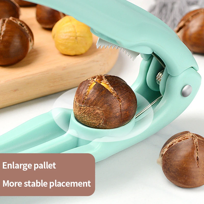 Coupe-Châtaignes,Outil De Découpe Pour Châtaignes Multifonctionnel,Pince Chataigne Clip Pour Châtaignes,en Acier Inoxydable,Pince Casse-Noisette, Pince à Châtaignier,Ouvre-Noix En Métal,Ouvre-Noix