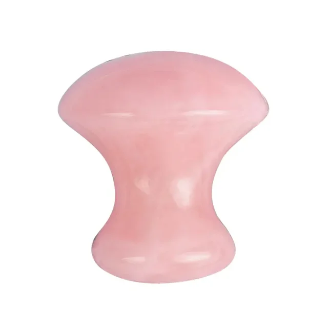 1pc 100% Natural Rose Quartz Mushroom Eye Massager Gua Sha Stone for Facial Rejuvenation