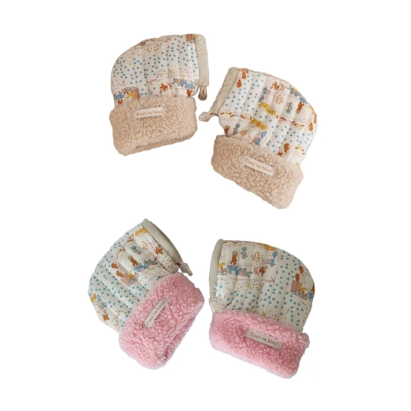 B2EB Cartoon Kids Scooter Gloves Children's Balanced Vehicle Plush Mittens Daily Warm