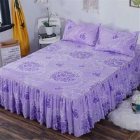 Cotton Quilted Bed Skirt King Size Mattress Protective Cover Double Thickened Non Slip Breathable Laminated Cotton Luxury Sheets 2