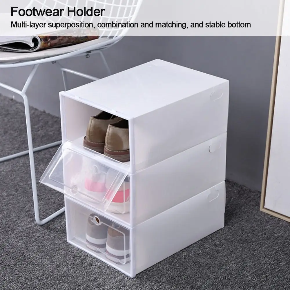 Shoe Organizer Thickened Drawer Case Foldable Clear Dustproof Plastic For Shoes Shoe Cabinet Rack shoe rack shoe organizer shoe cabinet