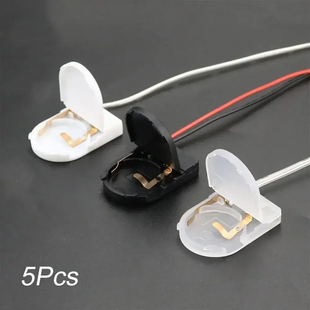 Single Slot CR2032 CR 2032 Button Coin Cell Battery Holder With ON-OFF Switch leads Wire 3V Battery Box 5PCS