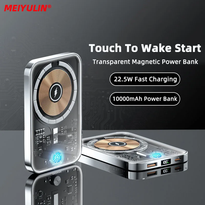 10000mAh Transparent Wireless Power Bank Portable External