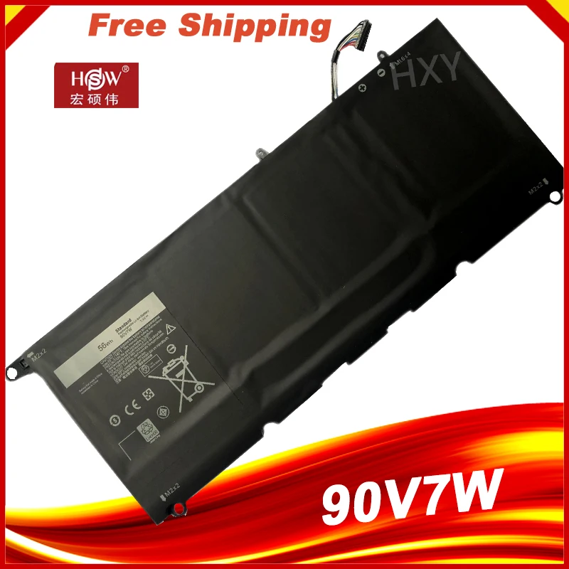 90V7W JHXPY JD25G 090V7W Аккумулятор для ноутбука Dell XPS 13 9343 XPS13 9350 13D-9343 P54G 0N7T6 5K9CP RWT1R 0DRRP 56WH |