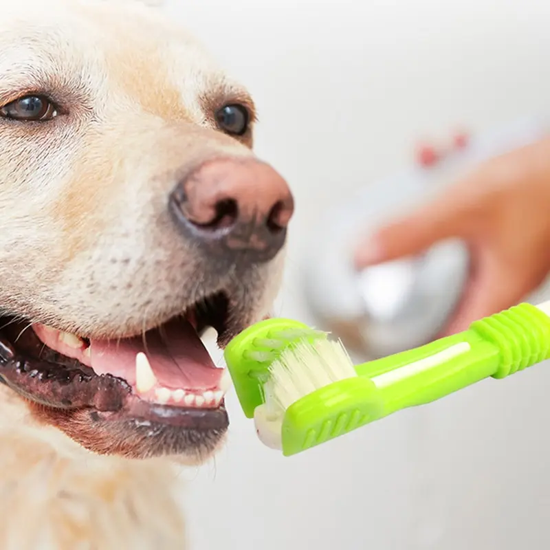 Pet Toothbrush Dog Cleaning Mouth Three Sided Multiangle Cleaning Tartar Teeth Health Care Tool Pet Supplies pet toothbrush