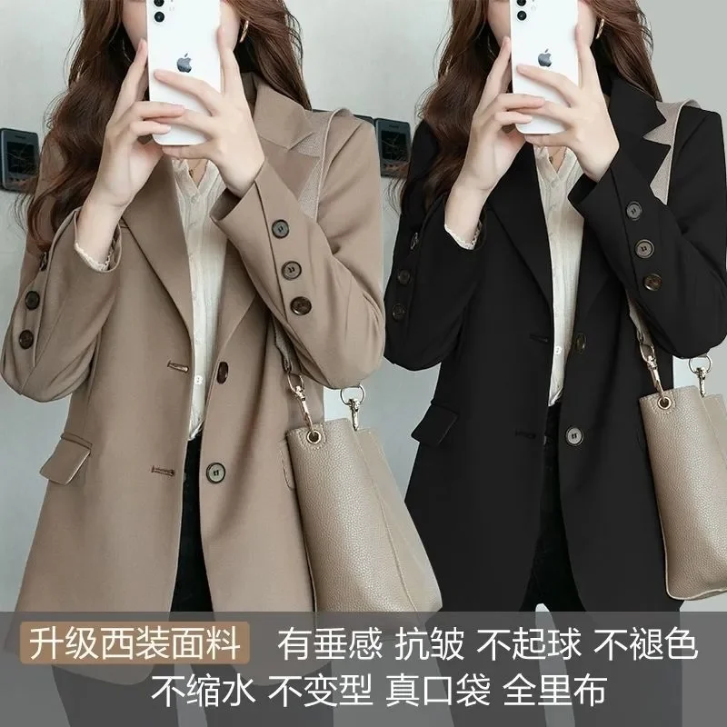 Internet Famous Small Suit Jacket For Women Spring Autumn 2024 Korean Version Loose Casual Versatile Mid Length top for Women S8