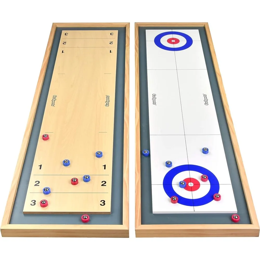 

Shuffleboard and Curling 2 in 1 Board Games - Classic Tabletop or Giant Size - Choose Your Style