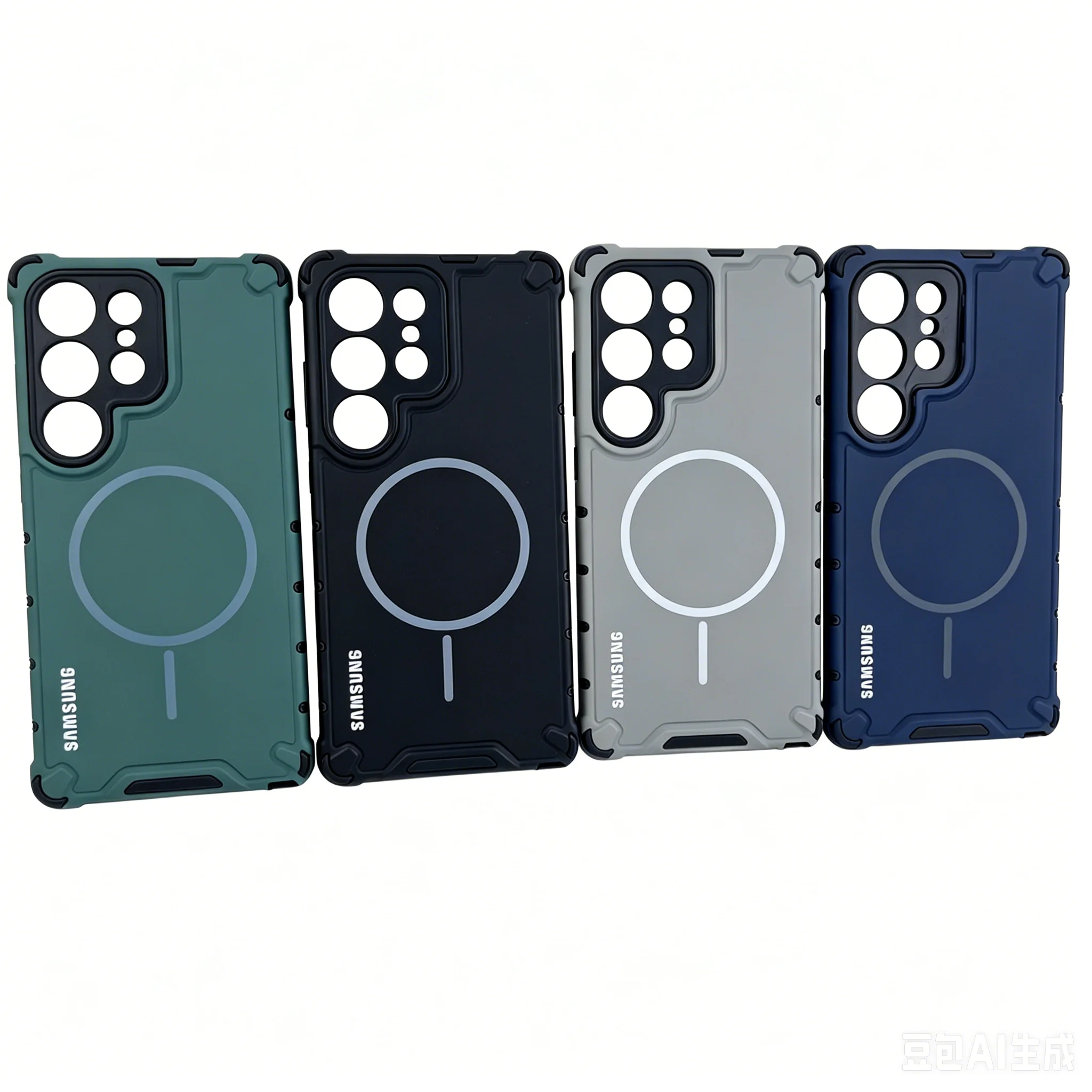 Luxury Armor Anti-Fall Magnetic Case - Shockproof Matte Wireless Charging Cover