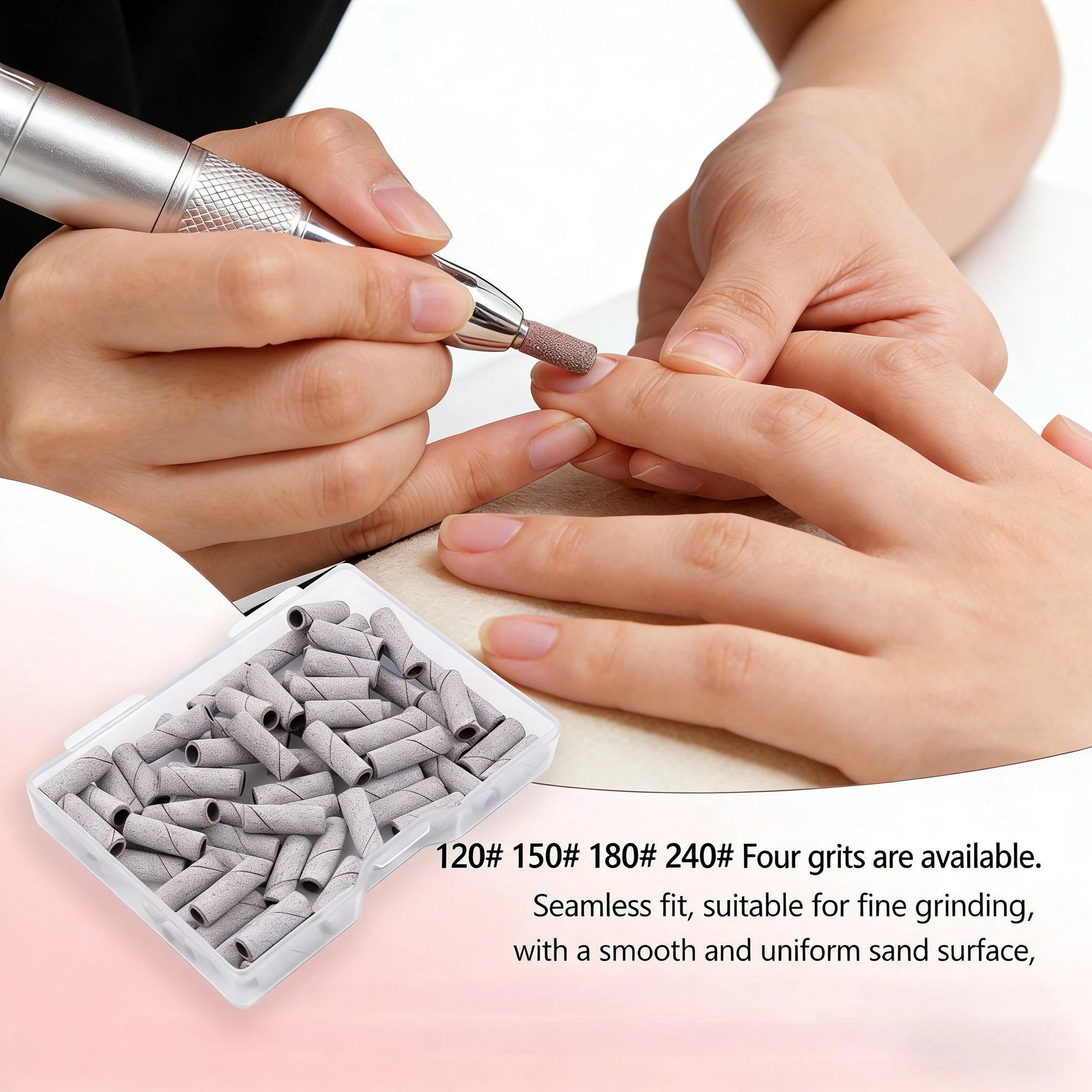 3mm 80개 미니 지브라 네일 샌딩 밴드 전동 네일 드릴 비트 UV 젤 아크릴 폴리쉬 제거용 네일 액세서리 도구