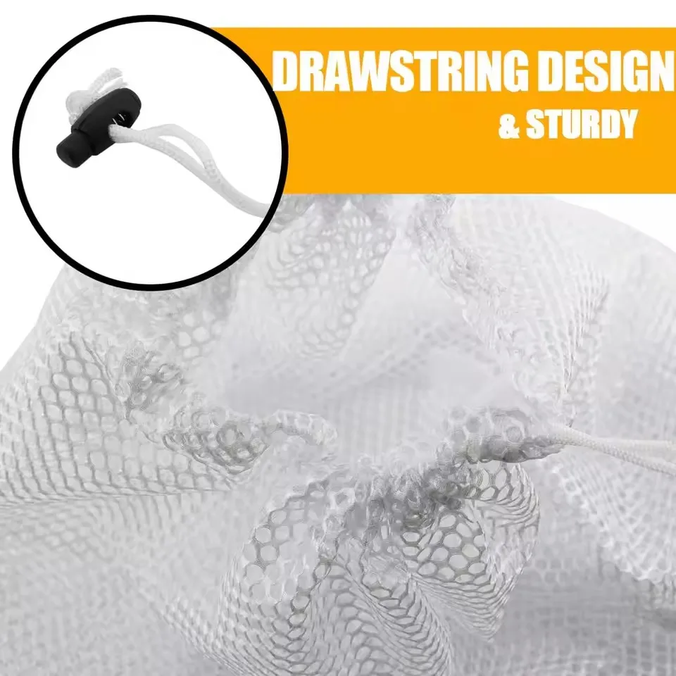 4 Pack Mesh Laundry Bag - Machine Washable Drawstring Design Travel Wash Bag for Blouses, Hosiery, Stockings, and Underwear 4