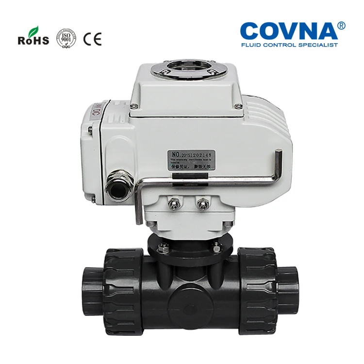 COVNA Motorized Valves 2way 3 Way 12 Volt PVC T Port L Port 2 inch electrovalvulas Electric Actuator Ball Valve