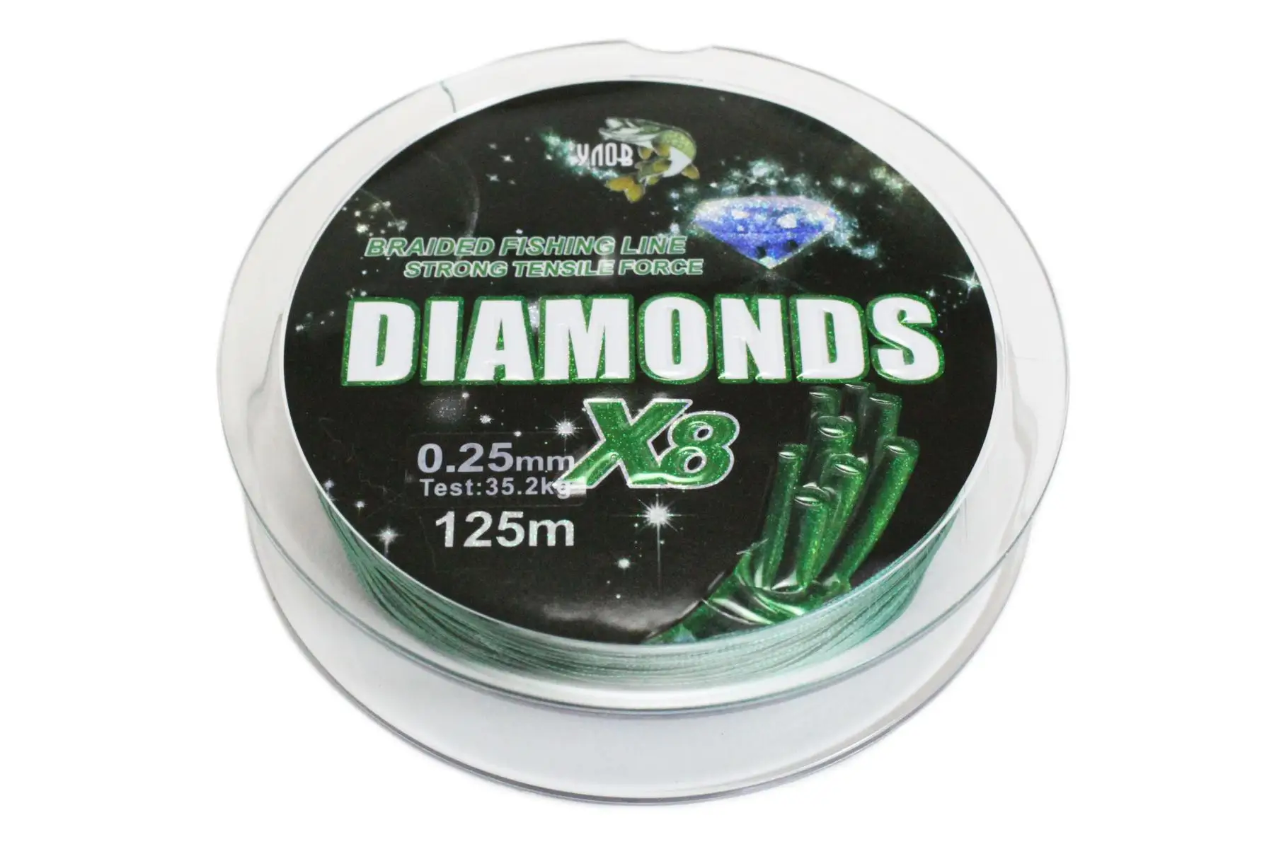 Плетёный шнур Diamonds Х8 0.16 мм 125 м. цвет зеленый | Спорт и развлечения