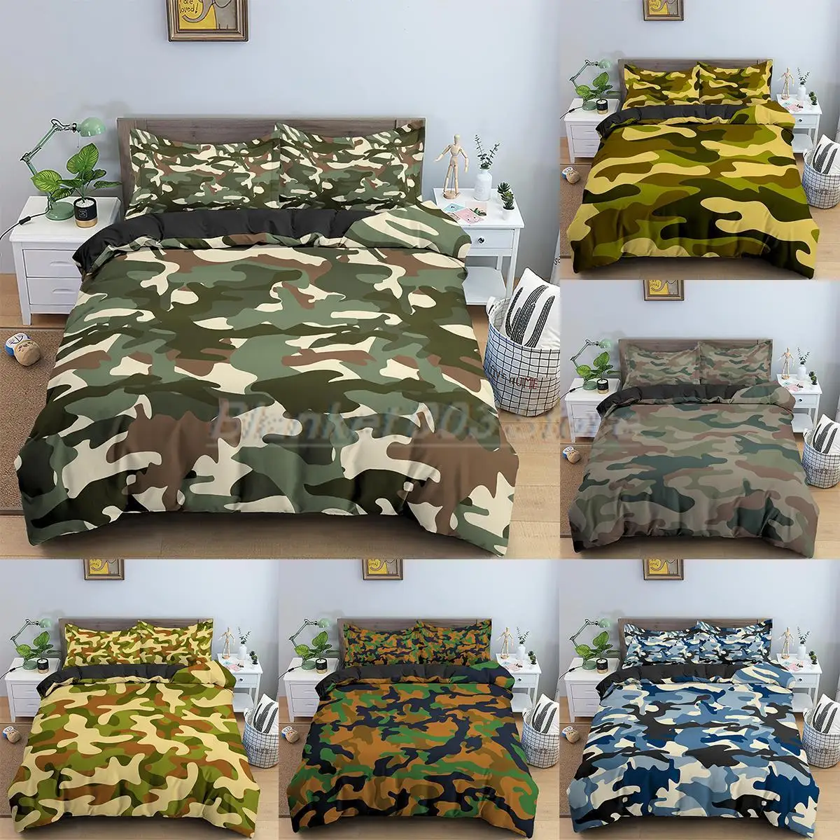 

Cool Boy Teen Kid Adult Duver Cover Set Camouflage Bedding Sets Single/Double/Queen/King Size Comforter Covers With Pillowcase