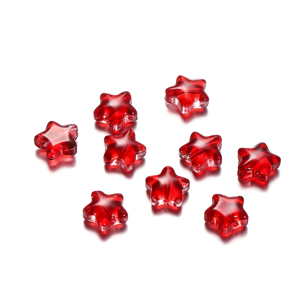 Vibrant Star-Shaped Czech Glass Beads for DIY Jewelry & Accessories (30 Pieces)