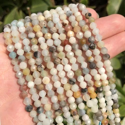 Natural Blue Sapphire Round Faceted Gemstone Beads for DIY Jewelry Crafting - 15 - Inch Strand, Tiny Spacer Beads (Colorful Amazonite)