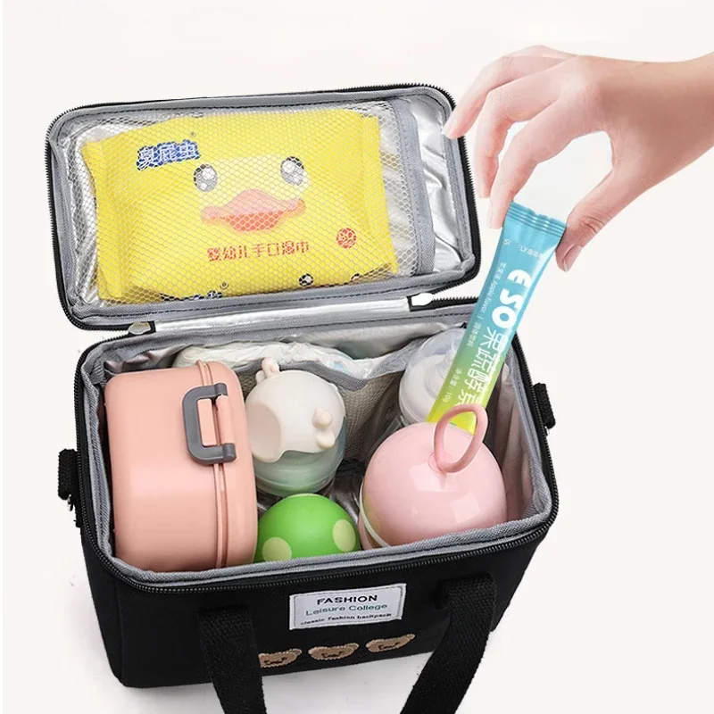 Lunch Bag Cooler Girls Family School Picnic Dinner Container Insulated Canvas Aluminium Foil Thermal Food Box