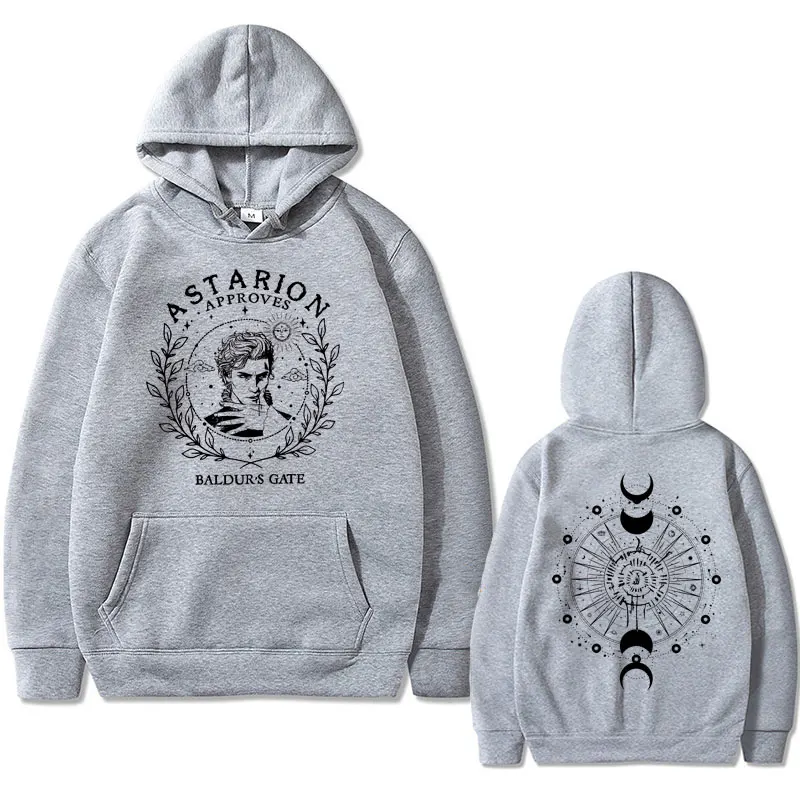 Limited Game Baldur's Gate Astarion Double Sided Print Hoodie Men Vintage Oversized Hooded Sweatshirt Men's Fashion Streetwear