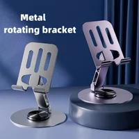 720 Rotating Aluminum Portable Tablet Stand for iPad Adjustable Flexible Folding Lazy Desktop Live Cell Phone Holder Mount