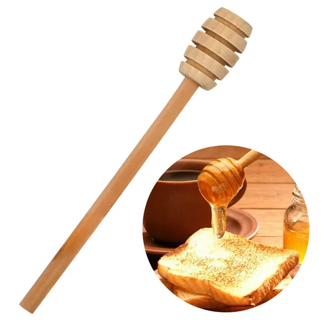 5 db 16 Cm Fa Méz Kanál Mézes Keverő Bár Edényekhez Környezetbarát Hosszú Fogantyúk Bot Desszert Szerszámok - Image 4