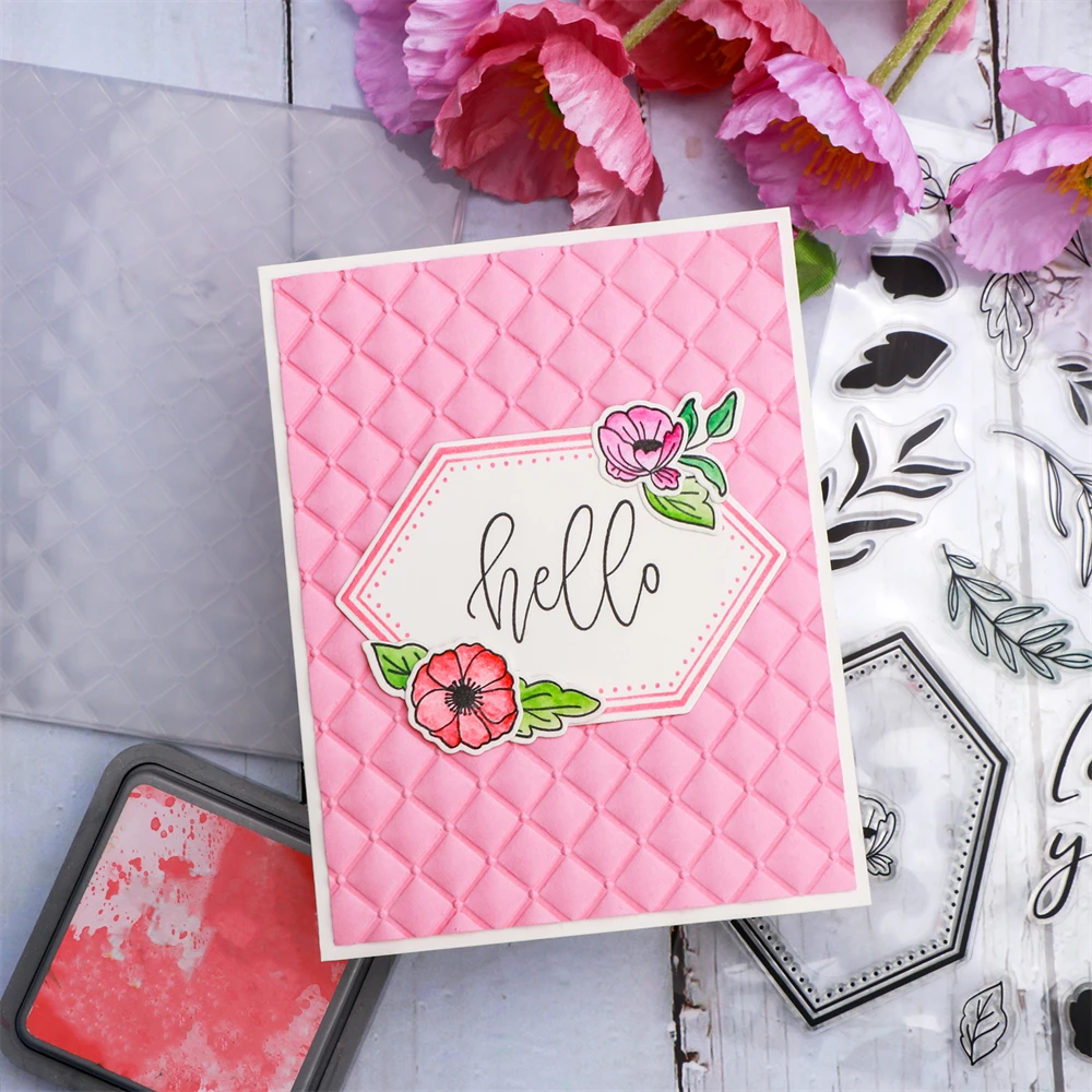 Padded Quilt Contemporary Waves 3D Embossing Folder DIY Scrapbooking Adding Texture Valentine Love Paper Card Making Crafts