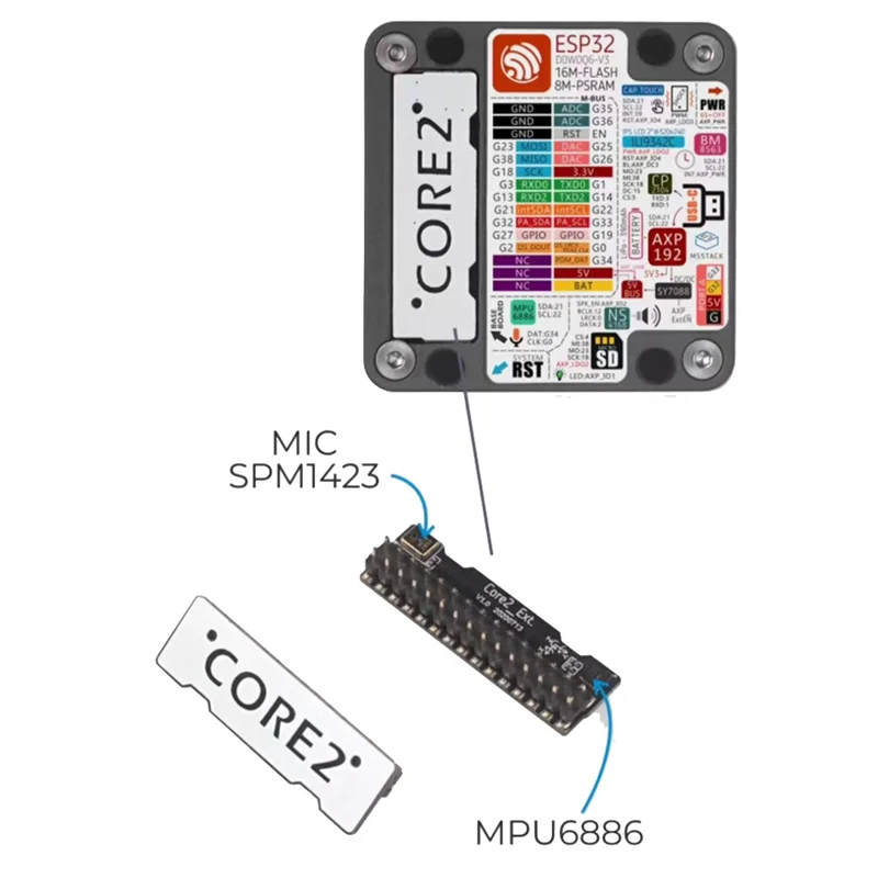 M5stack Core2 ESP32 Iot 개발 키트용 솔리드 ESP32 기반 내장 Wi-Fi Bluetooth 호환 Micropython Arduino