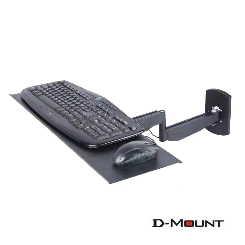 D-MOUNT 600x185mm 200-KYM3 키보드 트레이, 노트북 트레이용 벽걸이형, 롱 풀 모션 틸트 기능 탑재