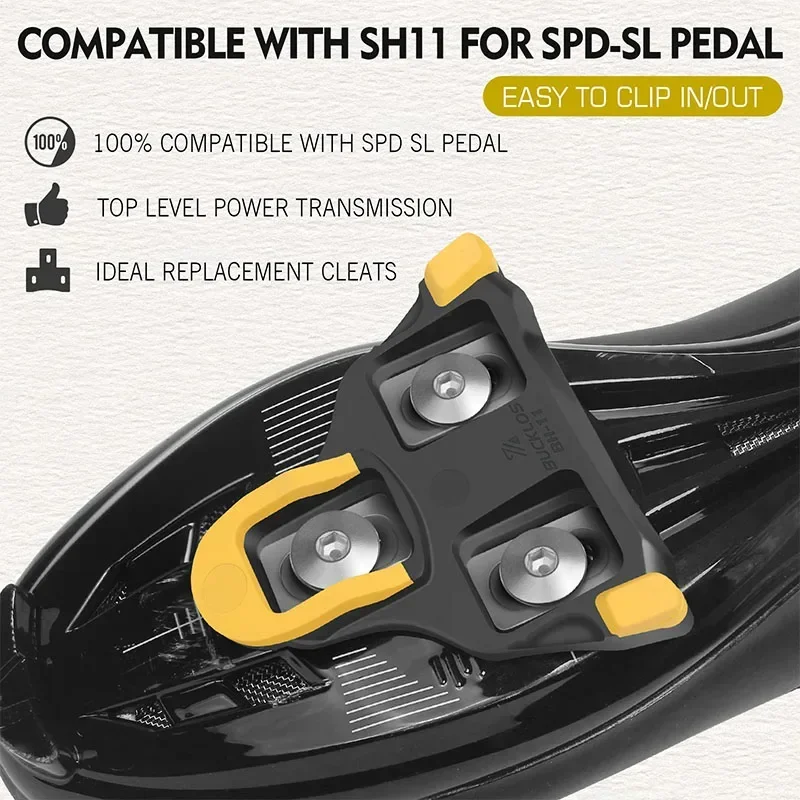 Description Picture 4 of itemBUCKLOS Bicycle Self-locking Pedal Cleat for SPD SL Road Bike Cleats Durable Cycling Shoe Cleat Clipless Pedal Cleats for SH11