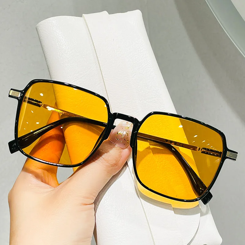 New Fashion Trend Sunglasses UV Resistant for Women Men Big Frame Candy Color Gradient Eyewear_voghion.com