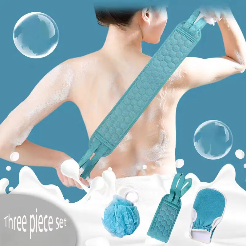 

3-piece Body Cleansing Set Body Set Bath Brush Exfoliating Shower Ball Back Scrubber Set Exfoliating Skin Towel Bath Gloves