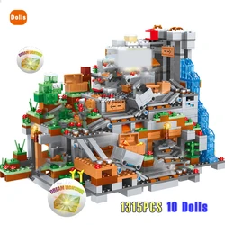 Blocs de construction compatibles avec 1315, 21137 pièces, grotte de montagne, ascenseur, Module de figurines, briques, jouets de bricolage pour enfants 